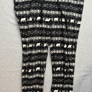 Old Navy Size XL Tall Flannel Pants Black and White Polar Bear Snowflake